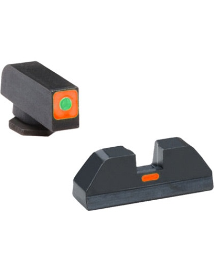 Ameriglo Cap Sight Set Green- - Green W-orange Line Glck 42-43