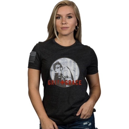 Nine Line Apparel Grit & Grace - Women's T-shirt Hthr Grey Lrg