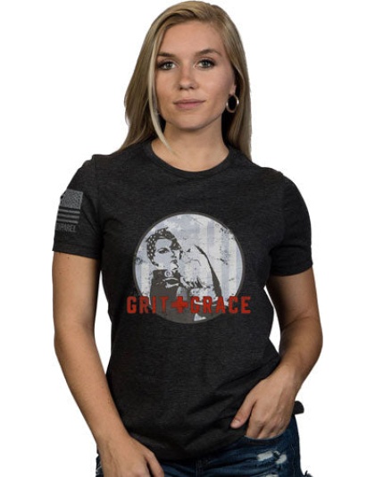 Nine Line Apparel Grit & Grace - Women's T-shirt Hthr Grey Sml