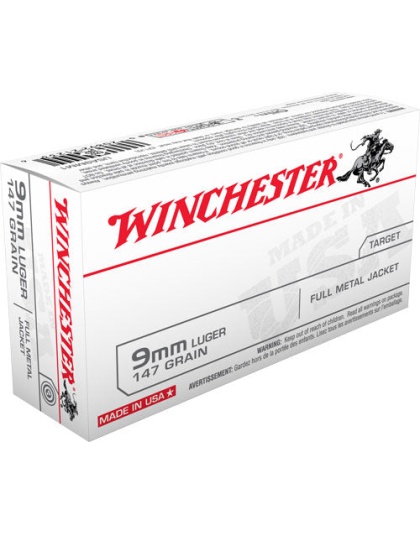 Win Ammo Usa 9mm Luger - 147gr. Fmj-flat Point 50-pack