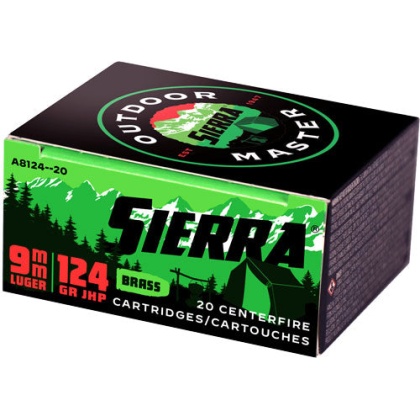 Sierra Ammo Outdoor Master - 9mm 124gr Jhp 20-pack