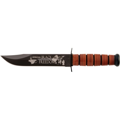 Ka-bar Usmc Operation Iraqi - Freedom 7" W-leather Shth Usmc