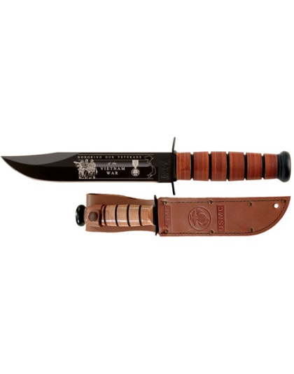 Ka-bar Usmc Vietnam 7" W- - Leather Sheath Usmc