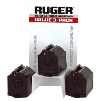 Ruger Magazine 10-22 .22lr - 10-rounds Black Plastic 3pack