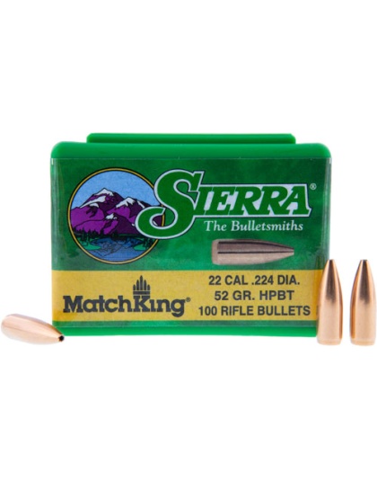 Sierra Bullets .22 Cal .224 - 52gr Hpbt Match 100ct