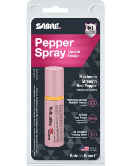 Sabre Red Pepper Spray Lip - Stick Unit Pink 22gr