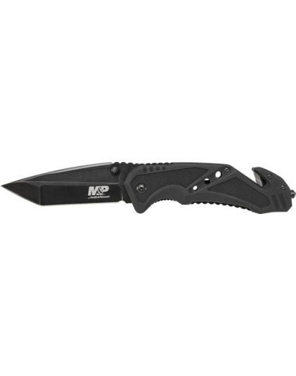 S&w Knife Clip Folder 3.8" - Blade Black W- Strap Cutter