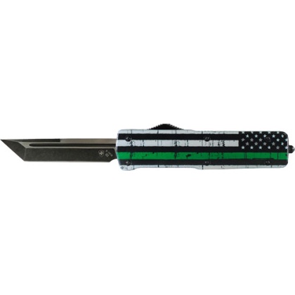 Templar Knife Small Zinc Otf - Back The Green 3.5" D2 Blk Tnt