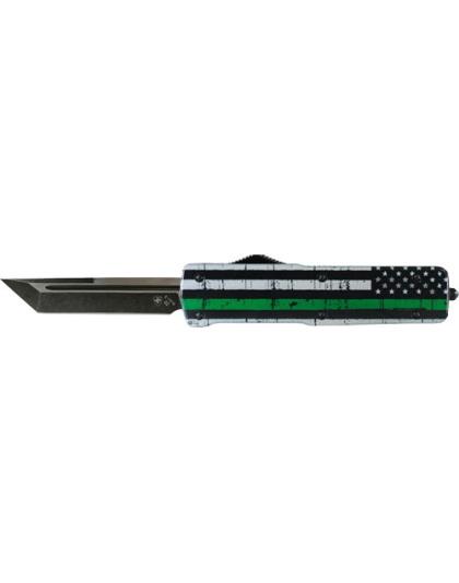 Templar Knife Small Zinc Otf - Back The Green 3.5" D2 Blk Tnt