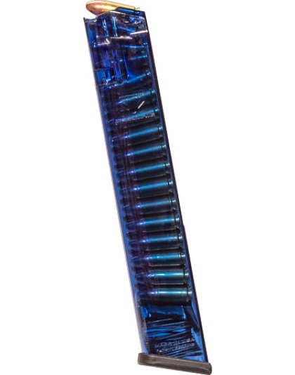 Ets Magazine Glock 18 9mm 31rd - Trans Blue Fits 17-19-26-34