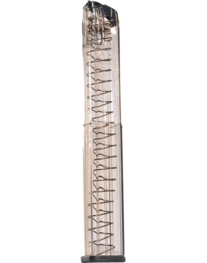 Ets Magazine Glock 18 9mm 40rd - Translucent Fits 17-19-26-34