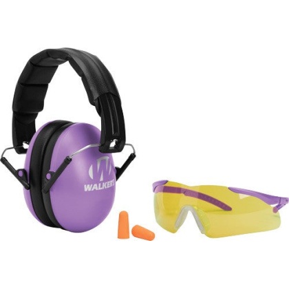 Walkers Muff Shooting Passive - Youth Glasses-plugs 27db Purp