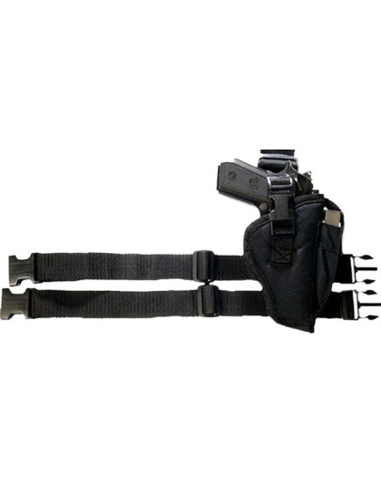 Bulldog Tactical Leg Holstr Rh - Black W-mag Pouch Large Autos