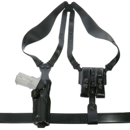 Galco Vertical Shoulder System - 4.0 Ambi Leather 1911 5" Black
