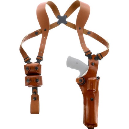 Galco Vertical Shoulder System - 4.0 Ambi Leather N Fr 6" Tan