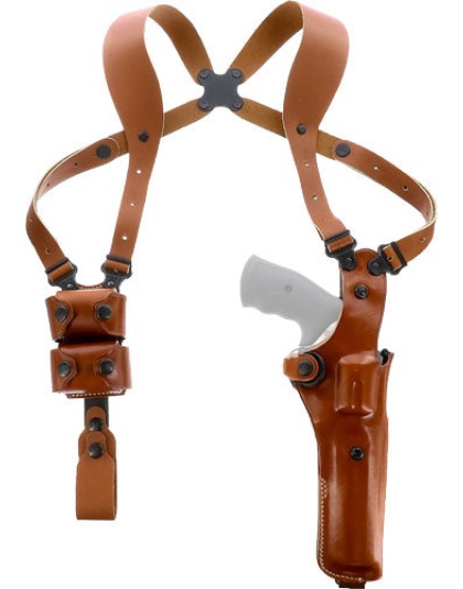 Galco Vertical Shoulder System - 4.0 Ambi Leather N Fr 6" Tan