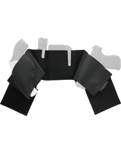 Galco Underwrap Blk Belly Band - 2 Leather Holsters Lrg 42-46
