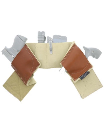 Galco Underwrap Kak Belly Band - 2 Leather Holsters Lrg 42-46