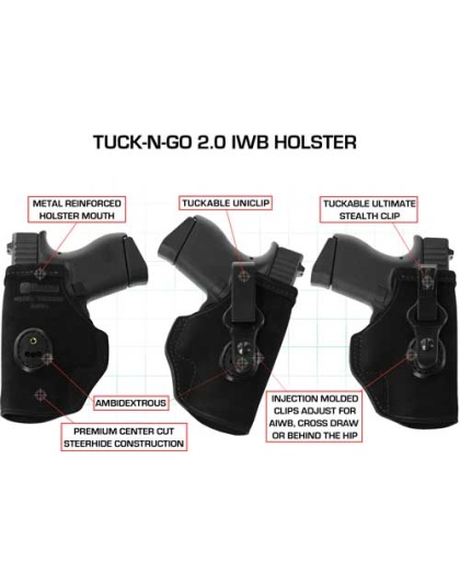 Galco Tuck-n-go Itp Holster - Ambi Leather S&w M&p 9-40c Blk