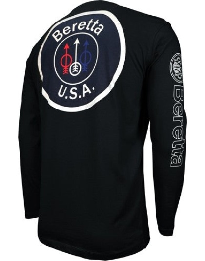 Beretta T-shirt Long Sleeve - Usa Logo Large Black