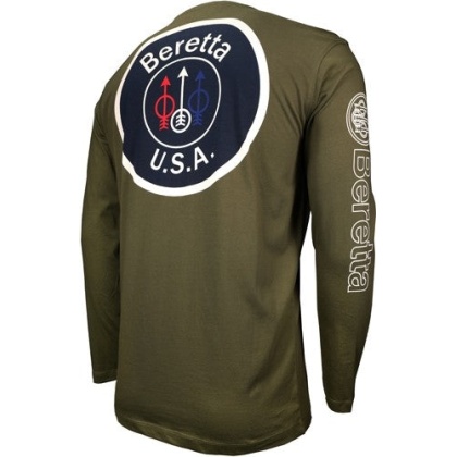 Beretta T-shirt Long Sleeve - Usa Logo Large Od Green