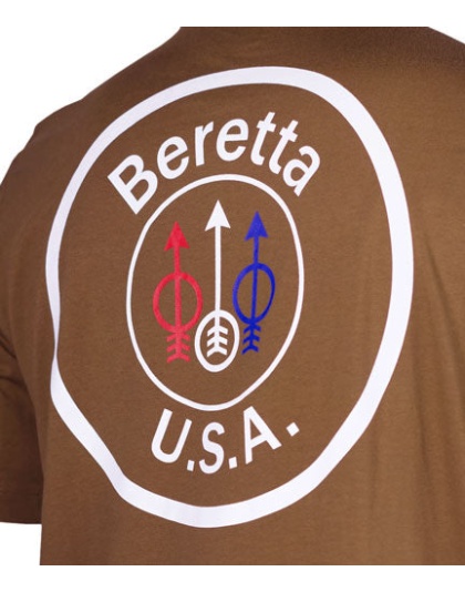 Beretta T-shirt Usa Logo - Large Tobacco Brown