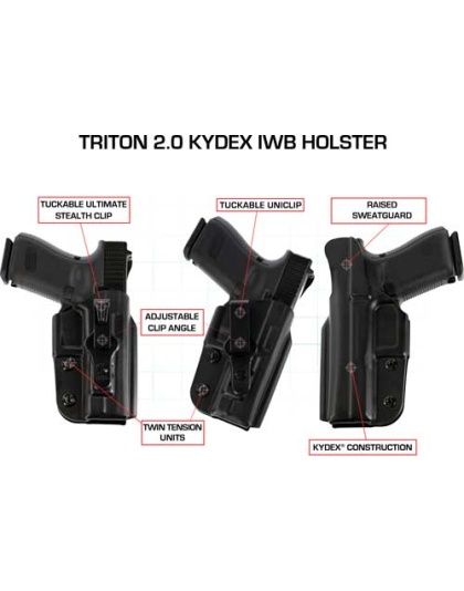 Galco Triton Iwb Holster Rh - Kydex 1911 4 1-4" Black