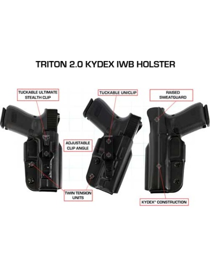 Galco Triton Iwb Holster Rh - Kydex Glock 262733 Black