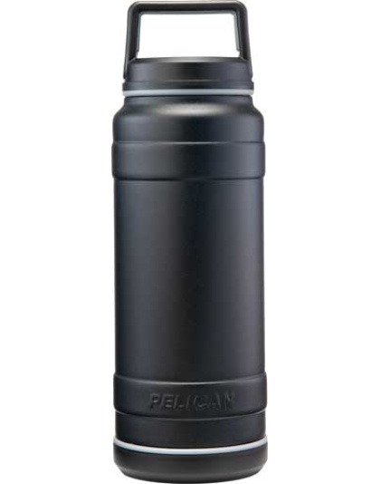Pelican Traveler 32 Oz Bottle - Screw Top Leak Proof Ss Black