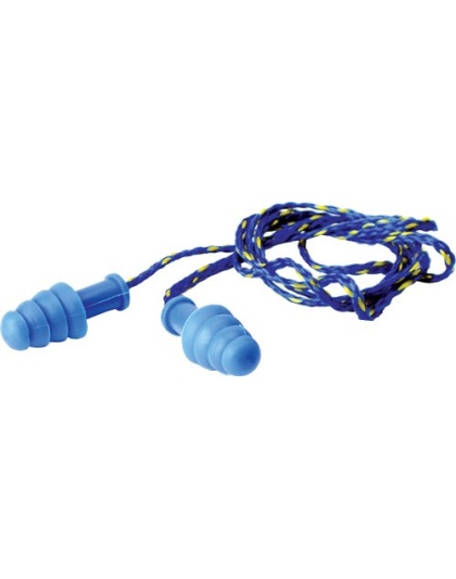 Walkers Ear Plugs Braided Cord - Rubber 27db Blue 1-pair