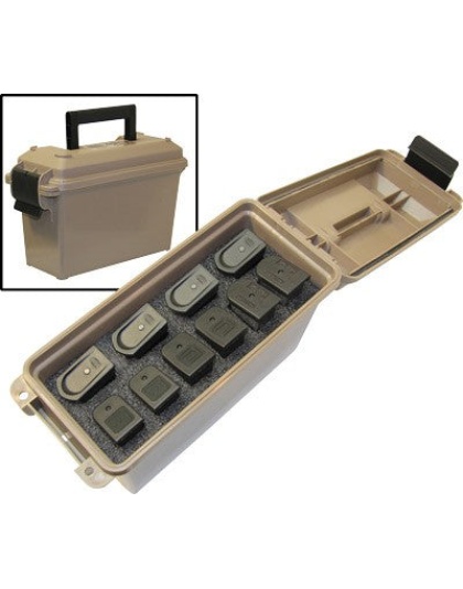 Mtm Tactical Magazine Can Dark - Earth Holds 10 Ds Handgun Mags