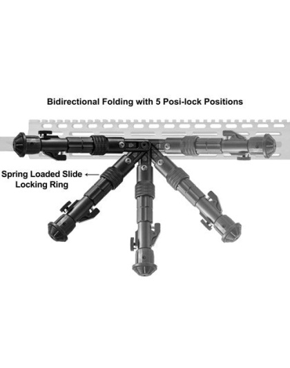 Utg Bipod Recon Flex M-lok - Matte Blk Center H 5.7"-8"