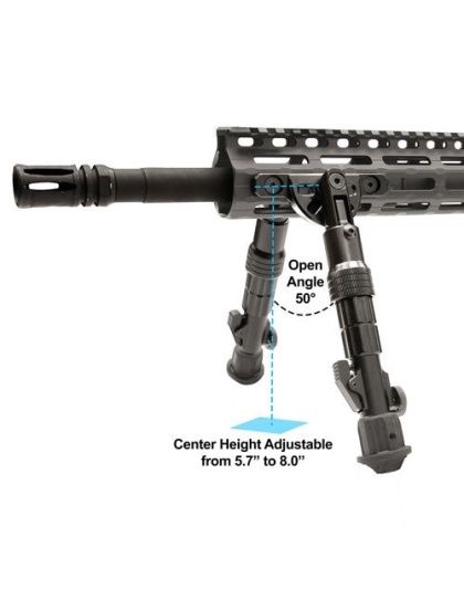 Utg Bipod Recon Flex M-lok - Matte Blk Center H 5.7"-8"