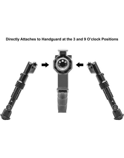 Utg Bipod Recon Flex Keymod - Matte Blk Center H 5.7"-8"