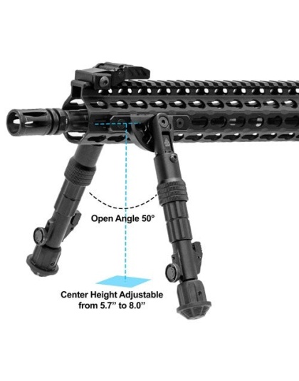 Utg Bipod Recon Flex Keymod - Matte Blk Center H 5.7"-8"