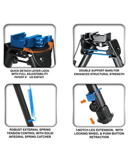 Utg Bipod Tactical Op 8-12.4" - Picatinny Mount W-stud Adapter