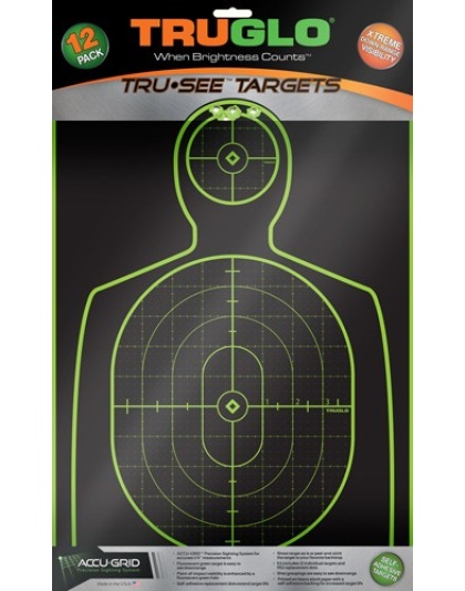 Truglo Tru-see Reactive Target - Handgunner 12" X 18" 12-pack