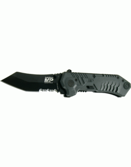 S&w Knife M&p Spring Assist - 2.8" Serrated Tanto Black