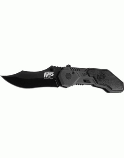 S&w Knife M&p Spring Assist - 2.9" S-s Blackened Aluminum
