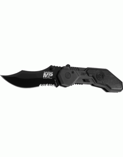 S&w Knife M&p Spring Assist - 2.9" S-s Serrated Drop Point