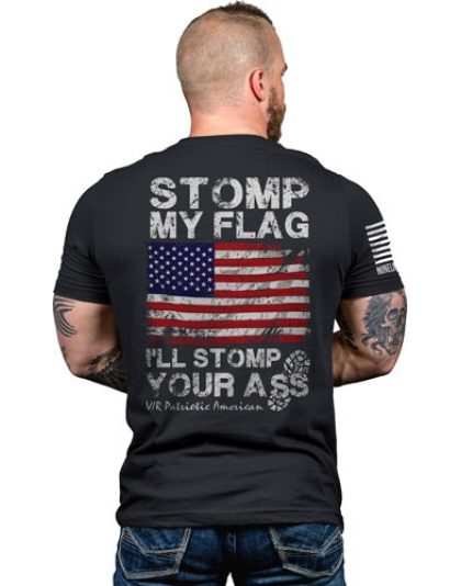 Nine Line Apparel Stomp My - Flag Men's T-shirt Black Large