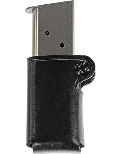Galco Single Mag Pouch Leather - 9-40 Double Stack Poly Mag Blk
