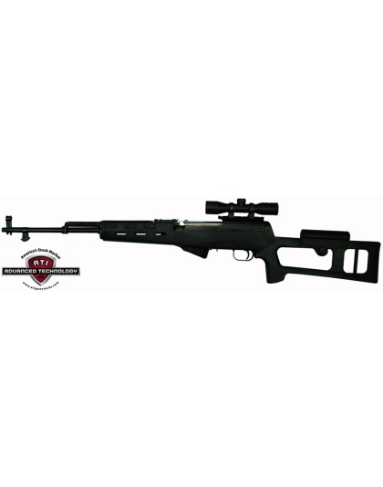 Adv. Tech. Stock For Sks Rifle - Fiberforce Style Black Syn