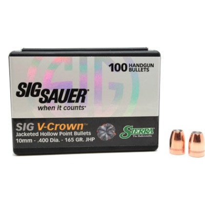 Sierra Bullets 10mm .400 - 165gr Jhp Sig V-crown 100ct