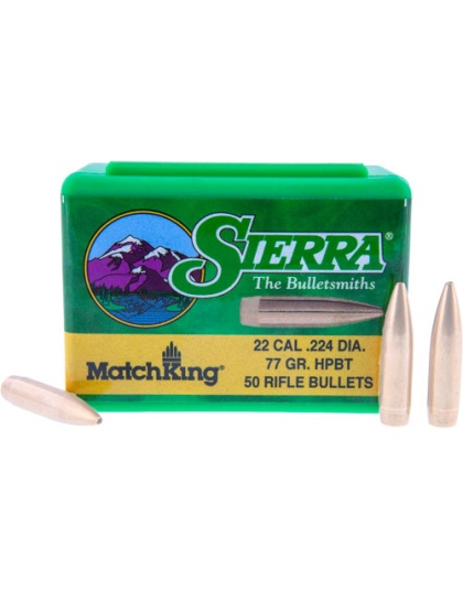 Sierra Bullets .22 Cal .224 - 77gr Hpbt W-cannelure 50ct