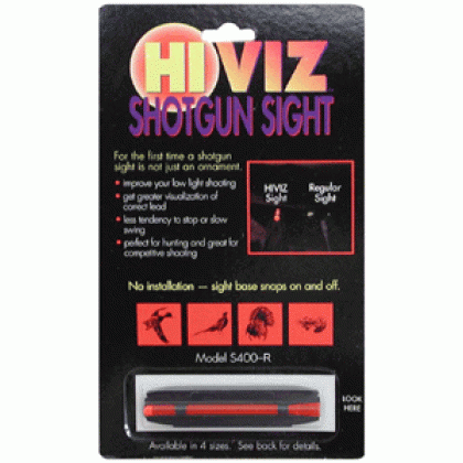 Hiviz Shotgun Front Sight - Magnetic Rib .328-.437" Red