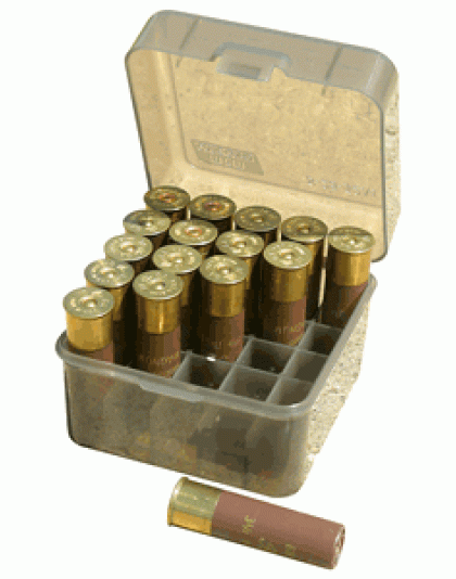 Mtm Ammo Box Shotshell 12-10ga - 3.5" Shells 25-rounds Clr Smke