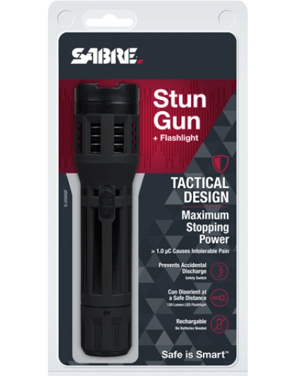 Sabre Stun Gun Flashlight - W-holster 1.820uc Black