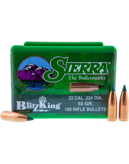 Sierra Bullets .22 Cal .224 - 55gr Blitzking 100ct