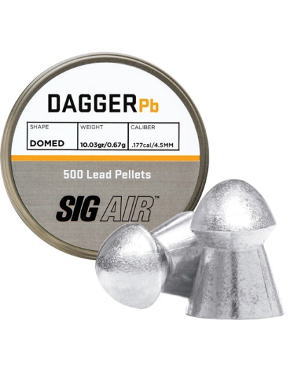 Sig Pellets .177 Dagger Domed - 10.03gr Lead Alloy 500 Ct.